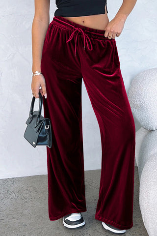 Velour Pants - Burgundy