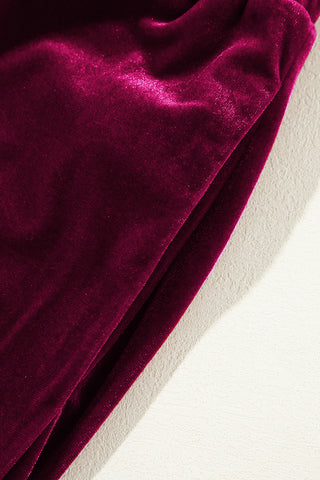 Velour Pants - Burgundy
