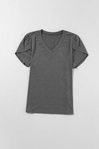 Petal Sleeve Top - Gray