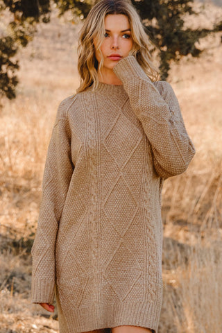 Fall Sweater Dress - Taupe