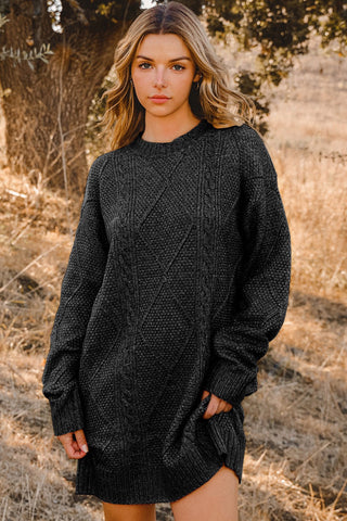 Fall Sweater Dress - Black
