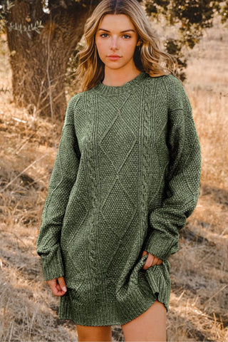Fall Sweater Dress - Green