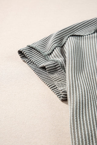 Textured Crew Neck Top - Pink
