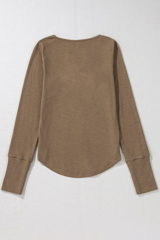 Daisy Detail Thermal Top - Chesnut