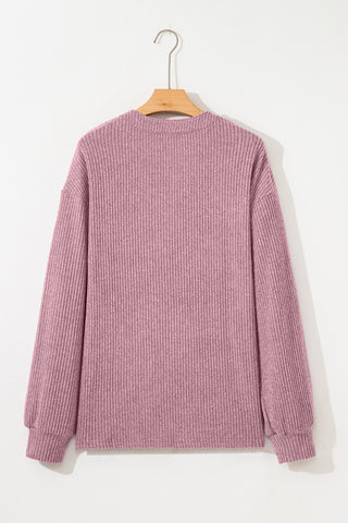 Henley Top with Pockets - Pink