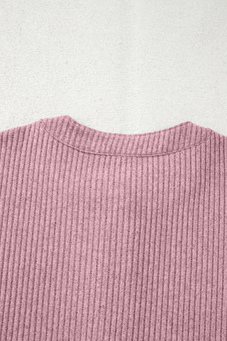 Henley Top with Pockets - Pink