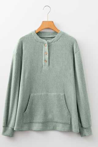 Henley Top with Pockets - Mint