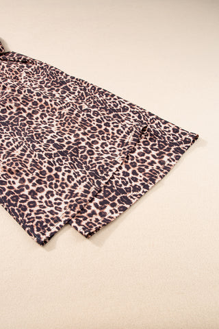 Wide Leg Palazzo Pants - Leopard