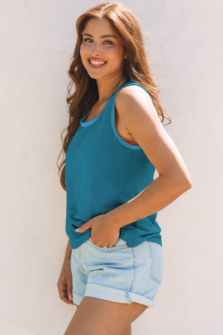 Metallic Trim Tank - Blue