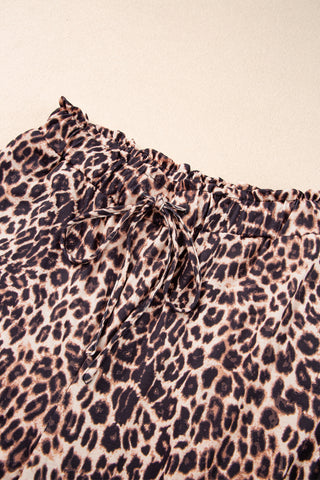 Wide Leg Palazzo Pants - Leopard