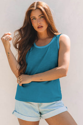 Metallic Trim Tank - Blue