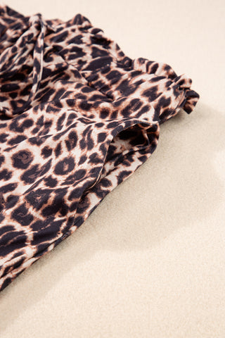 Wide Leg Palazzo Pants - Leopard