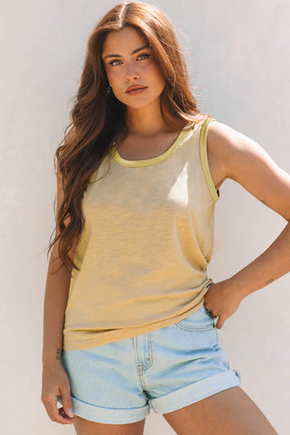Metallic Trim Tank - Gold