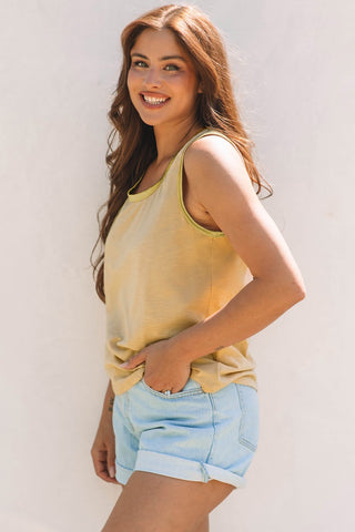 Metallic Trim Tank - Gold