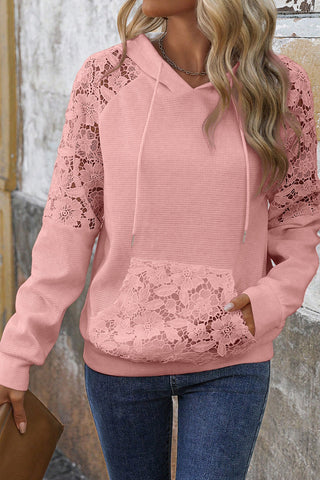 Thermal Lace Hoodie - Pink