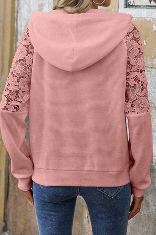 Thermal Lace Hoodie - Pink