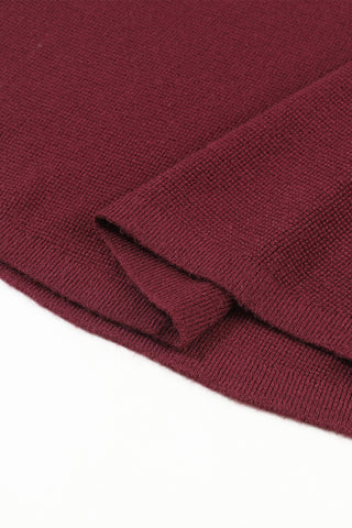 Crew Neck Sweater Top - Burgundy