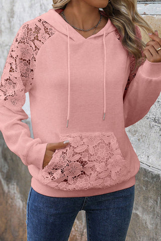 Thermal Lace Hoodie - Pink
