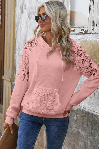 Thermal Lace Hoodie - Pink