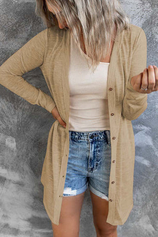 Lightweight Button Up Cardigan - Brown