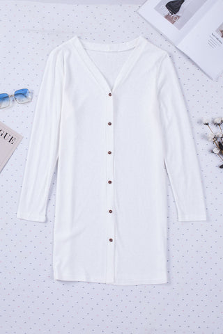 Lightweight Button Up Cardigan - White
