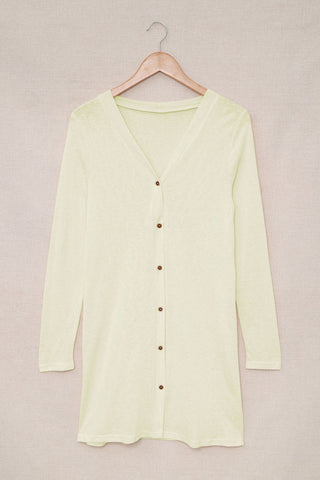 Lightweight Button Up Cardigan - Beige