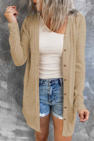 Lightweight Button Up Cardigan - Brown