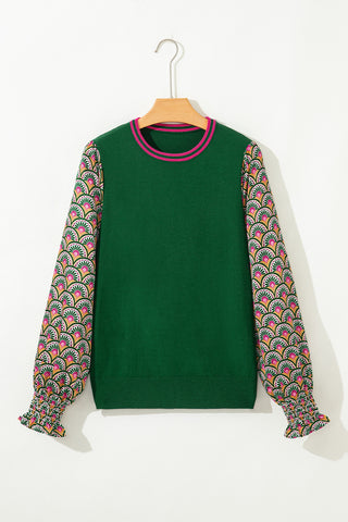 Peacock Petals Sweater - Green - Ships Wednesday