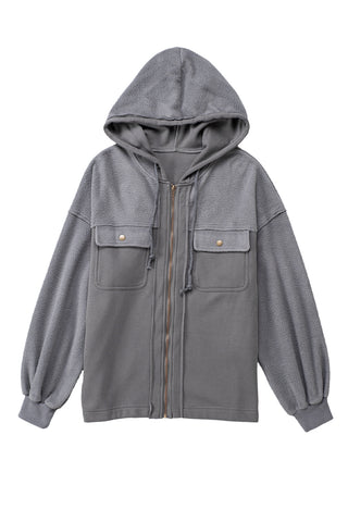 Fleece Zip Up Fall Jacket - Gray