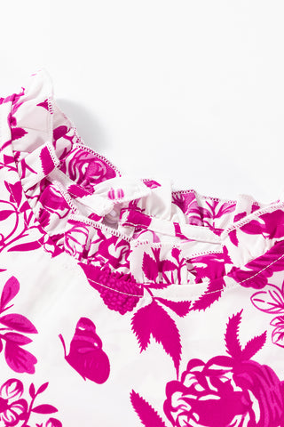Pink Floral High Neck Top