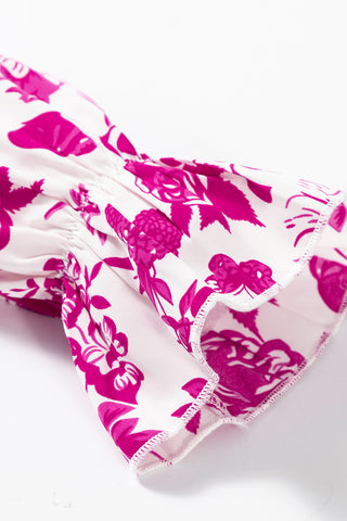Pink Floral High Neck Top