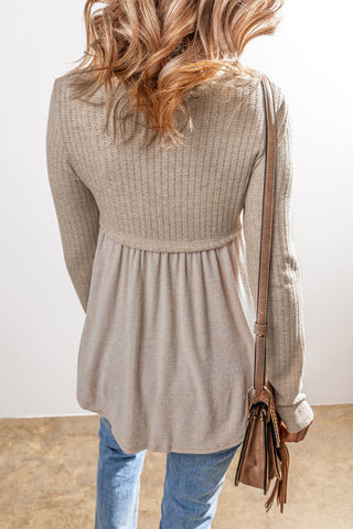 Taupe Baby Doll Top