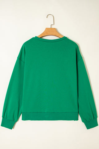 Holly Jolly Sweatshirt - Green and Pink - Ships Wednesday