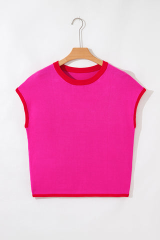 Contrast Summer Sweater - Hot Pink