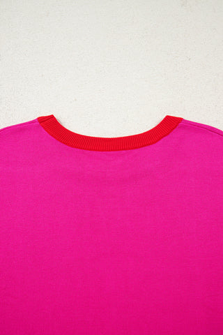 Contrast Summer Sweater - Hot Pink