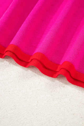 Contrast Summer Sweater - Hot Pink