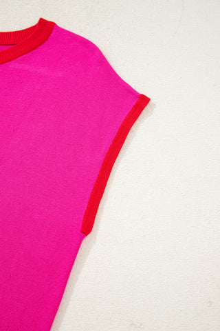 Contrast Summer Sweater - Hot Pink