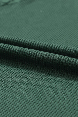 Lace Shoulder Thermal Top - Green