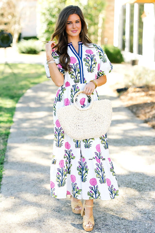 Poppy Midi Dress - White