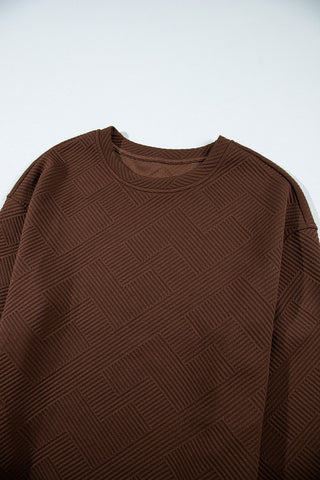 Jacquard Sweatshirt with Pockets - Brown