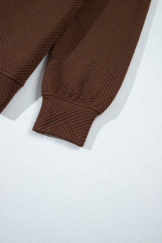 Jacquard Sweatshirt with Pockets - Brown