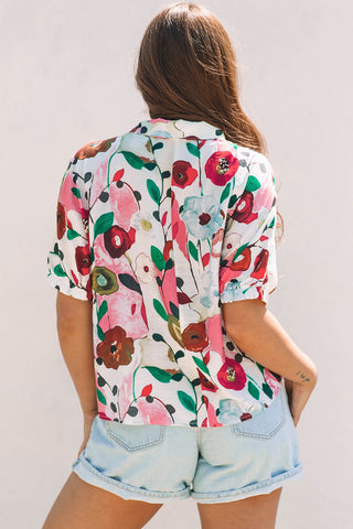 Whimsical Poppy Print Top