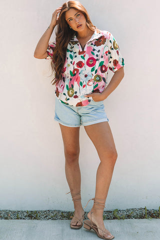 Whimsical Poppy Print Top