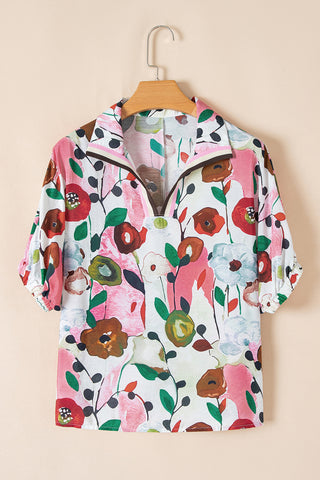 Whimsical Poppy Print Top