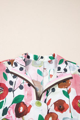Whimsical Poppy Print Top