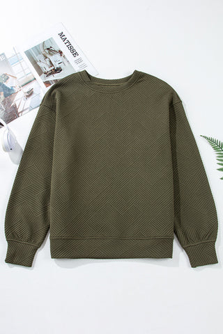 Jacquard Sweatshirt with Pockets - Green