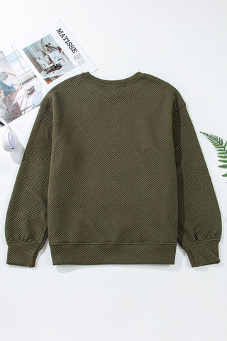 Jacquard Sweatshirt with Pockets - Green