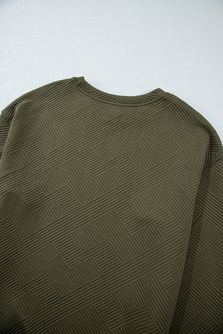 Jacquard Sweatshirt with Pockets - Green