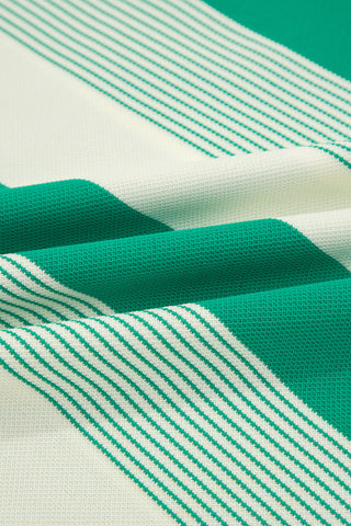 Cap Sleeve Striped Top - Green