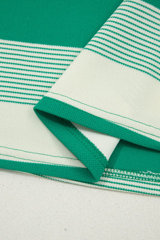 Cap Sleeve Striped Top - Green